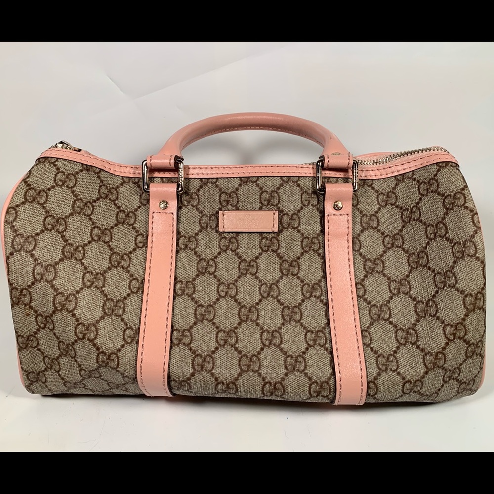 Gucci speedy purse monogram brown pink Authentic